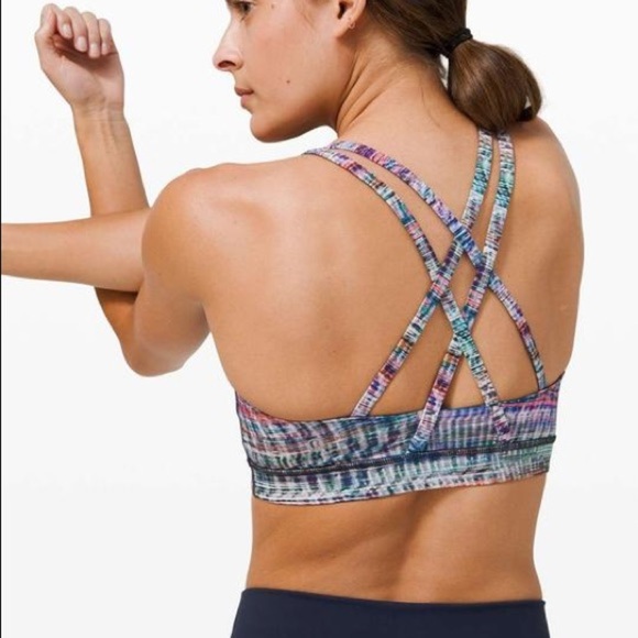 Lululemon Peleton 4 Energy Bra Digital Oasis Rainbows - Picture 3 of 4